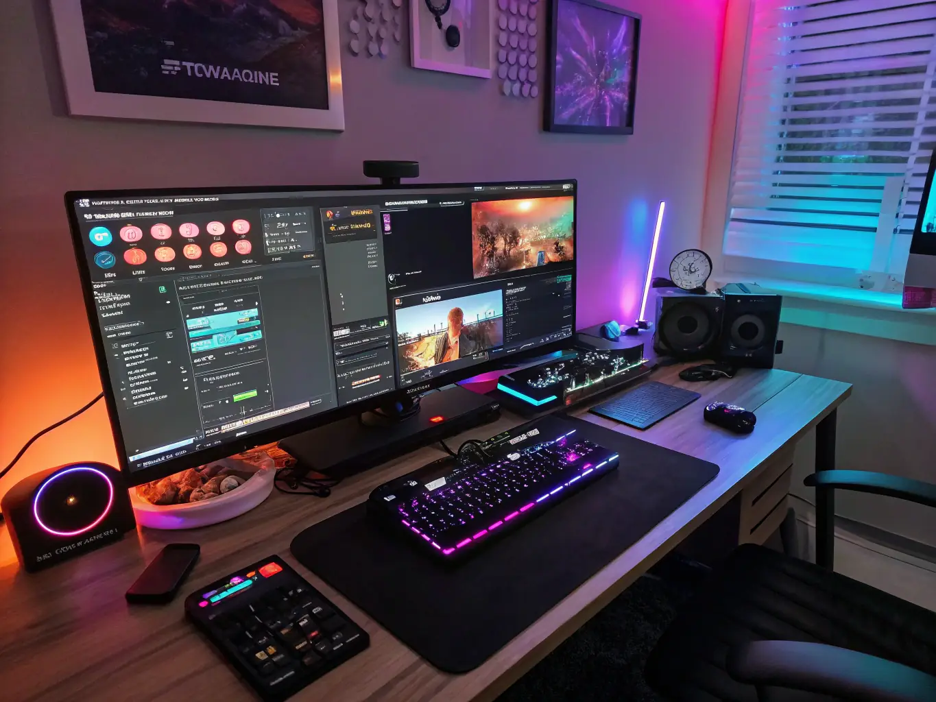 A vibrant image showcasing a streamer actively engaging with their audience during a live broadcast, highlighting the energy and interaction of a successful stream.
